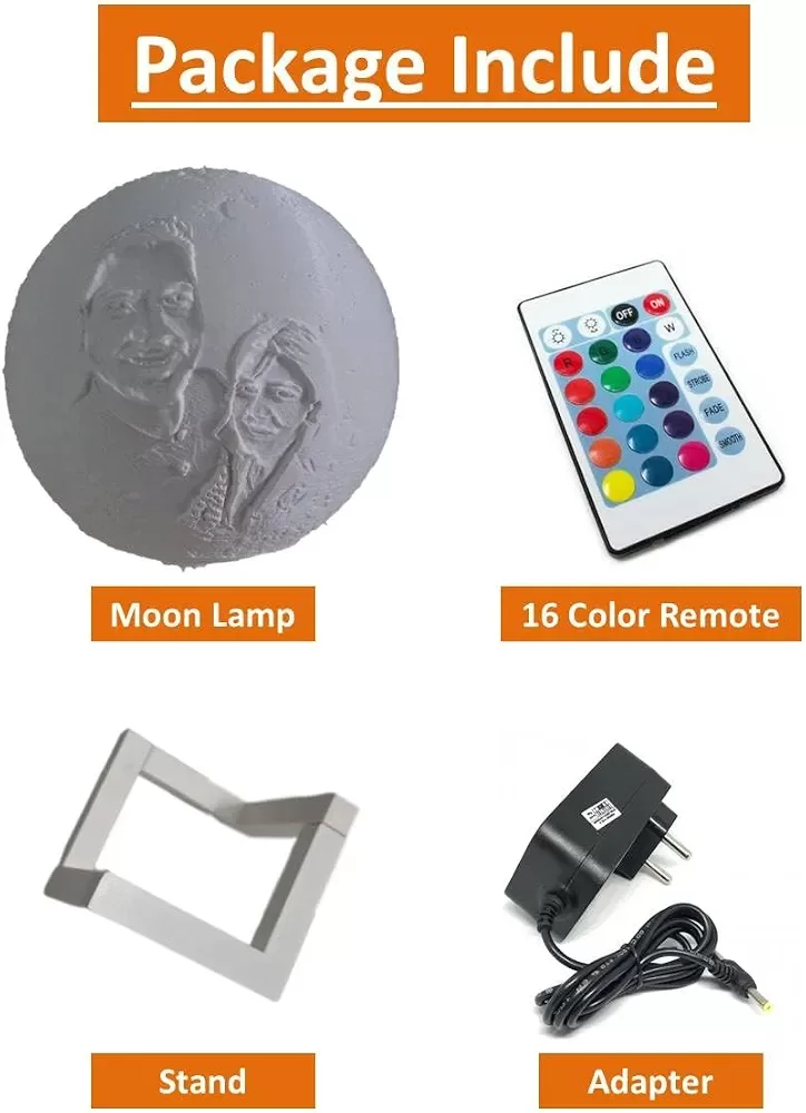 16 Color Personalised Moon Lamp | Perfect Couple Gift - Ideal for Anniversaries, Birthdays and for All Occasions image 5