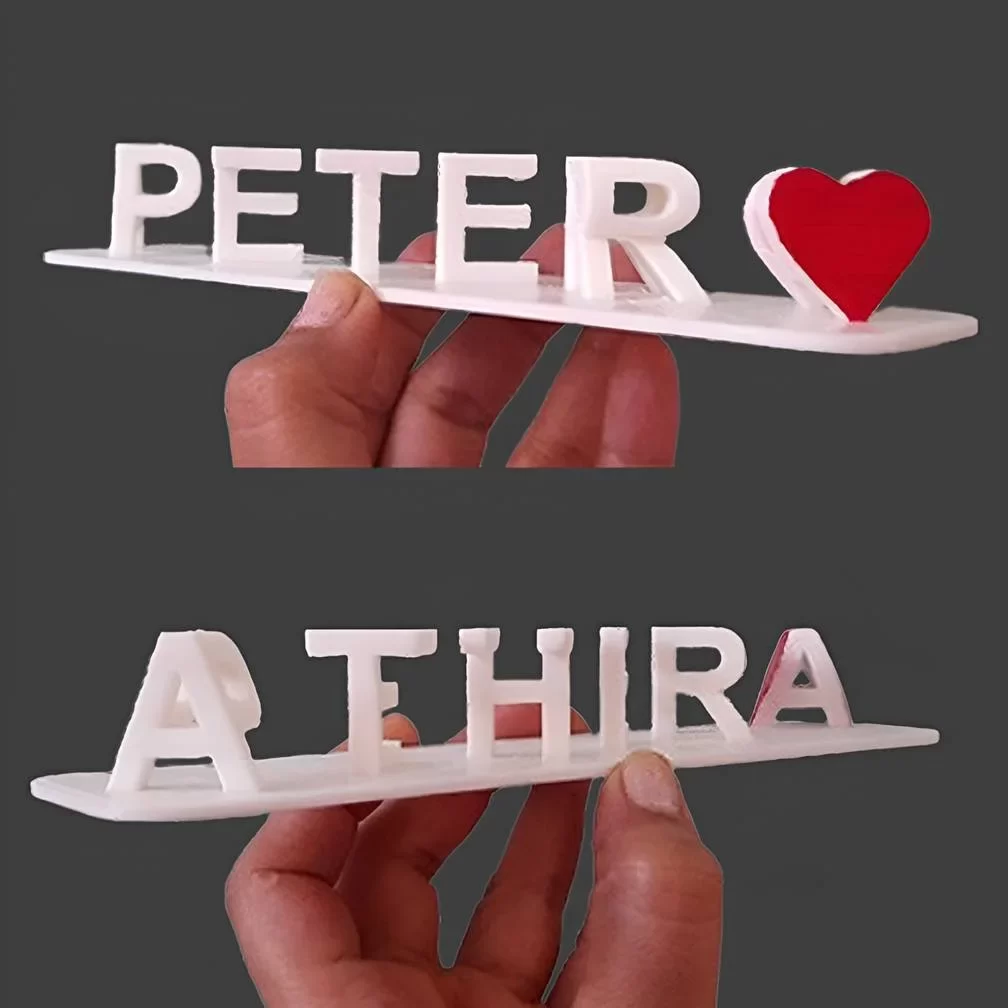 Surji Personalized 3D Flip Name – Custom Couple Name Plate | Anniversary & Wedding Gift image 3